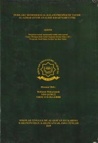 Image of Perilaku Homoseksual Dalam Prespektif Tafsir Al-Azhar (Studi Analisis Kisah Nabi Luth)